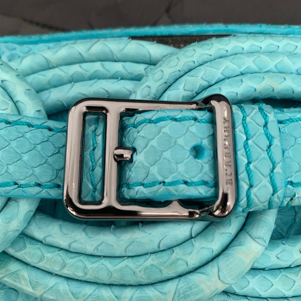 BURBERRY Prorsum Python Woven Clutch - Turquoise - Picture 2 of 14